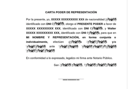 Poder de representación en caso de empresa