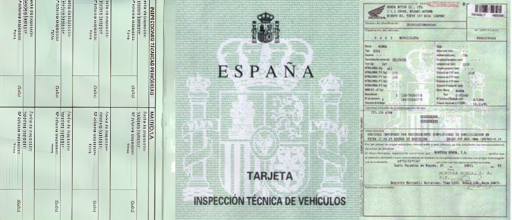 Tarjeta técnica / ficha técnica del vehículo